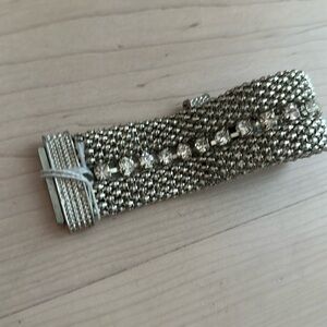 Silver rhinestone cuff bracelet